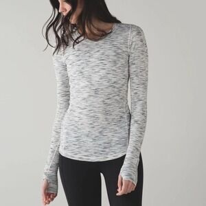 Lululemon 5 Mile‎ Long Sleeve Womens S Tiger Space Dye Sporty Workout Running